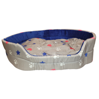 SWEEDEN oválný pelech pro psa, šedo modrý - 80 cm x 55 cm